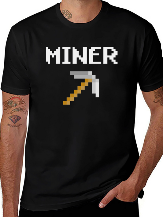 Minecraft Miner Pixel T-Shirt - Gaming Apparel