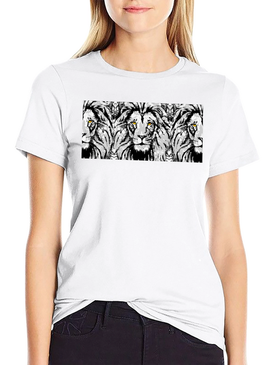 Lion Print Graphic Tee - Stylish Mens Black T-Shirt
