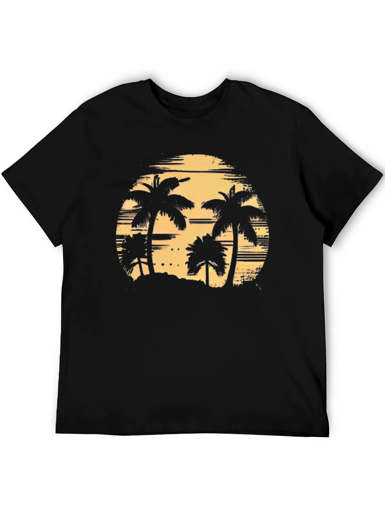Tropical Palm Tree Sunset Graphic T-Shirt