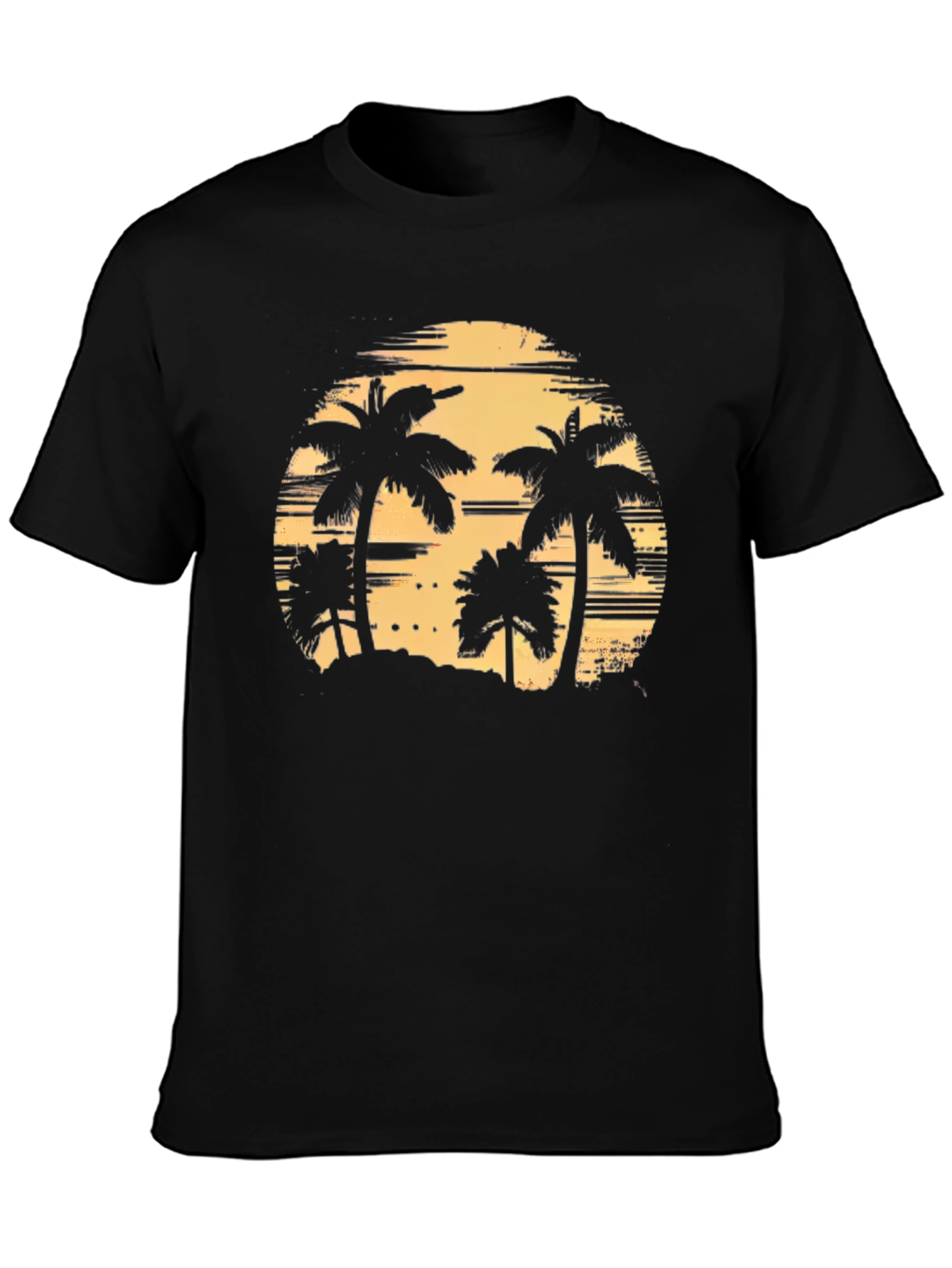 Tropical Palm Tree Sunset Graphic T-Shirt