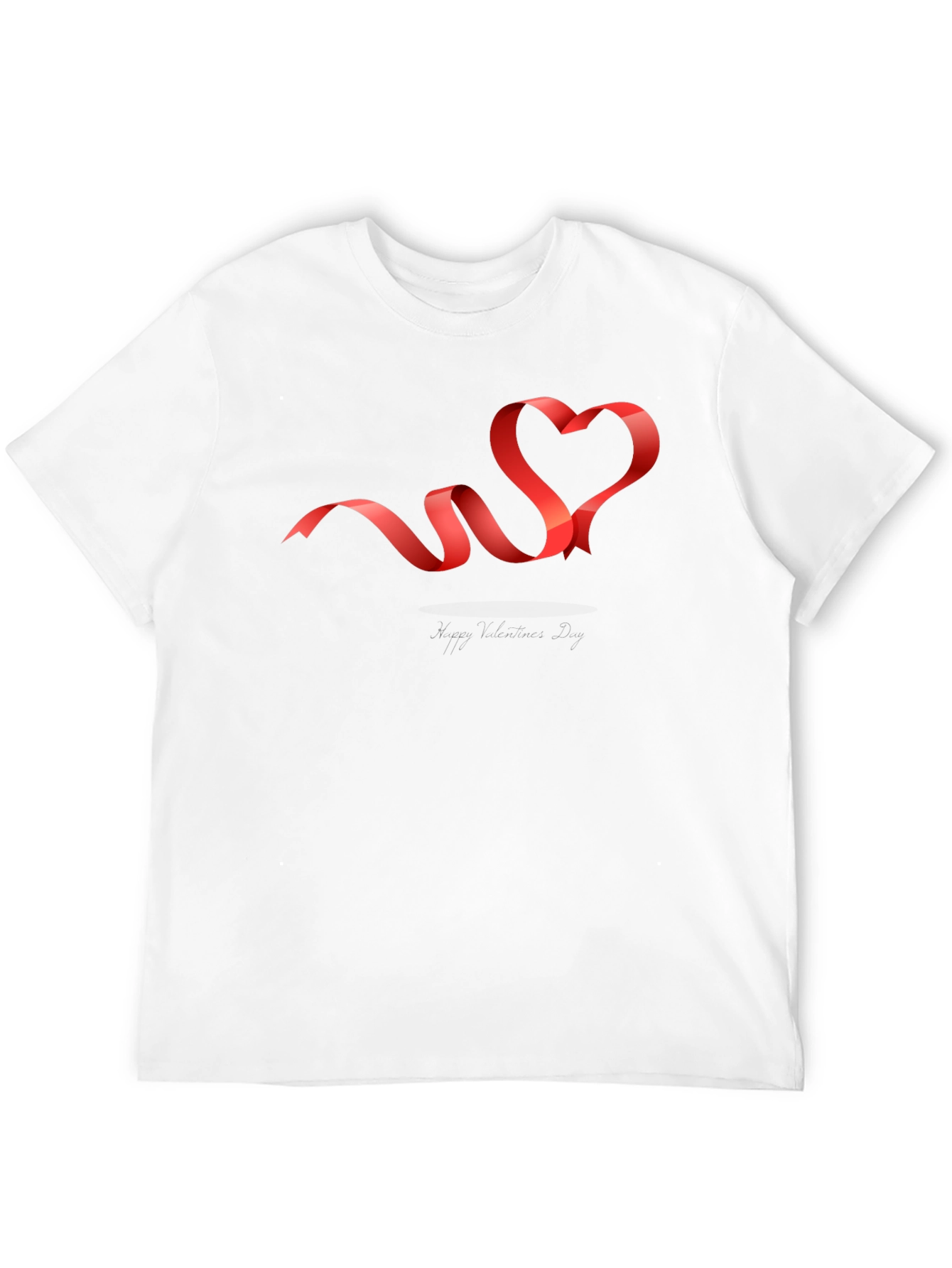 Heart Ribbon Graphic Tee - Black Casual T-Shirt