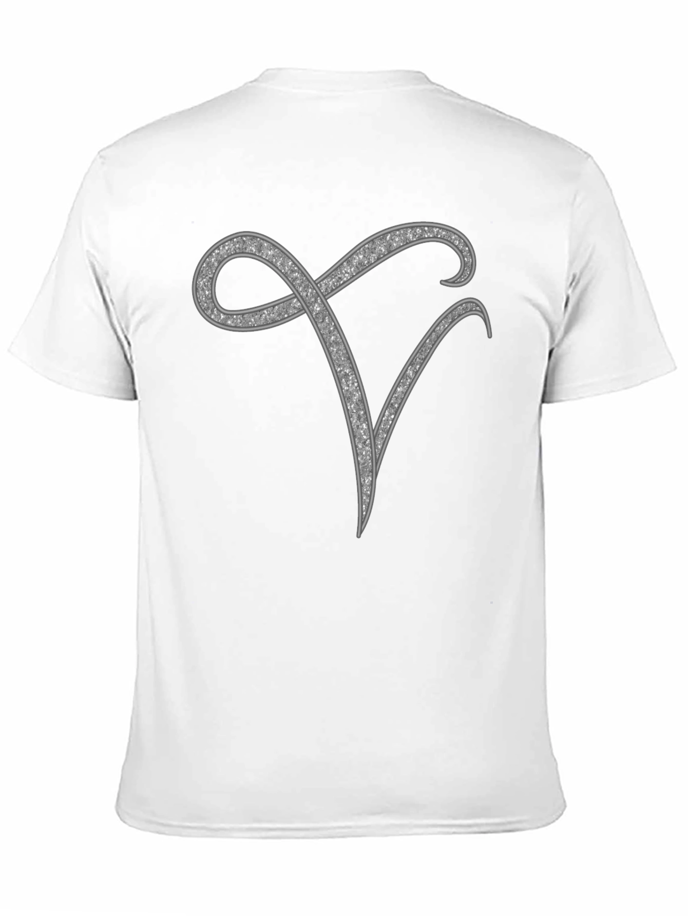 Stylish Initial V Rhinestone Graphic T-Shirt