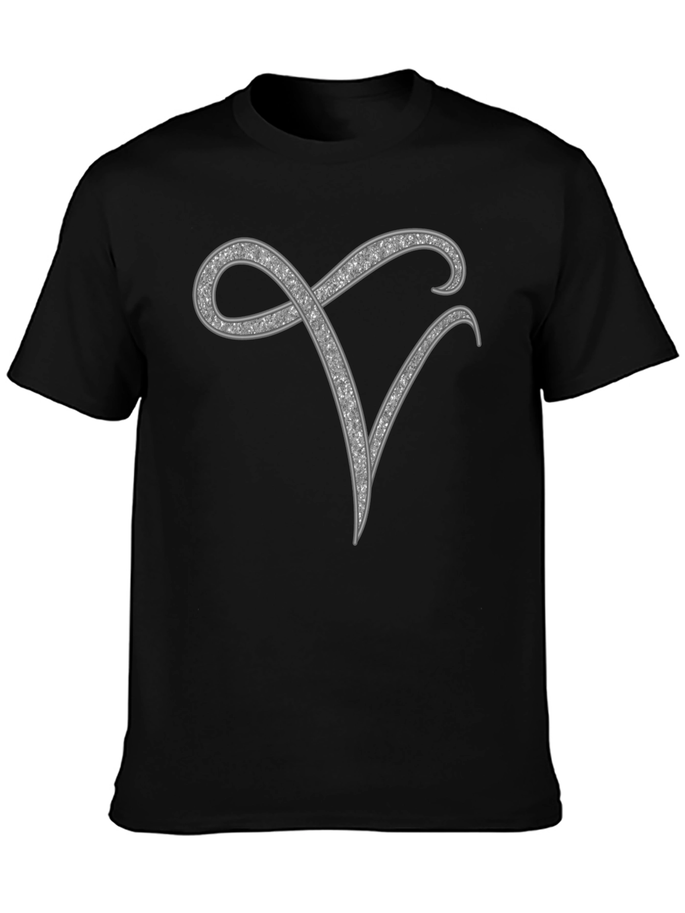 Stylish Initial V Rhinestone Graphic T-Shirt