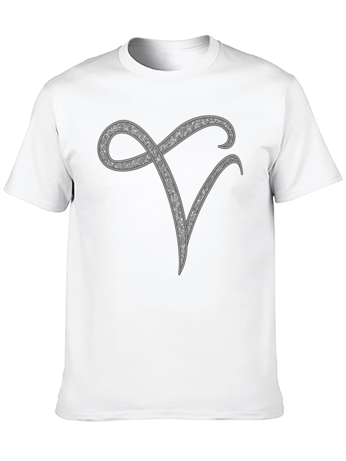 Stylish Initial V Rhinestone Graphic T-Shirt