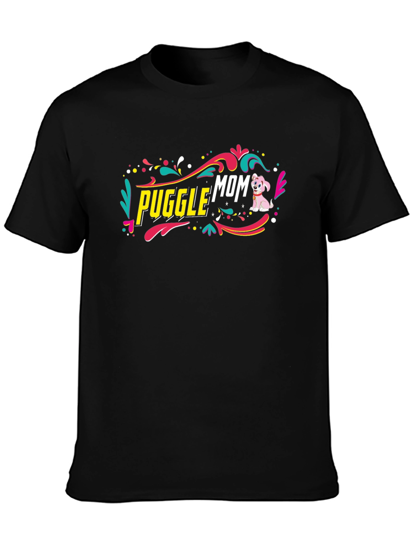 Puggle Mom Graphic Tee - Cute Dog Lover Shirt