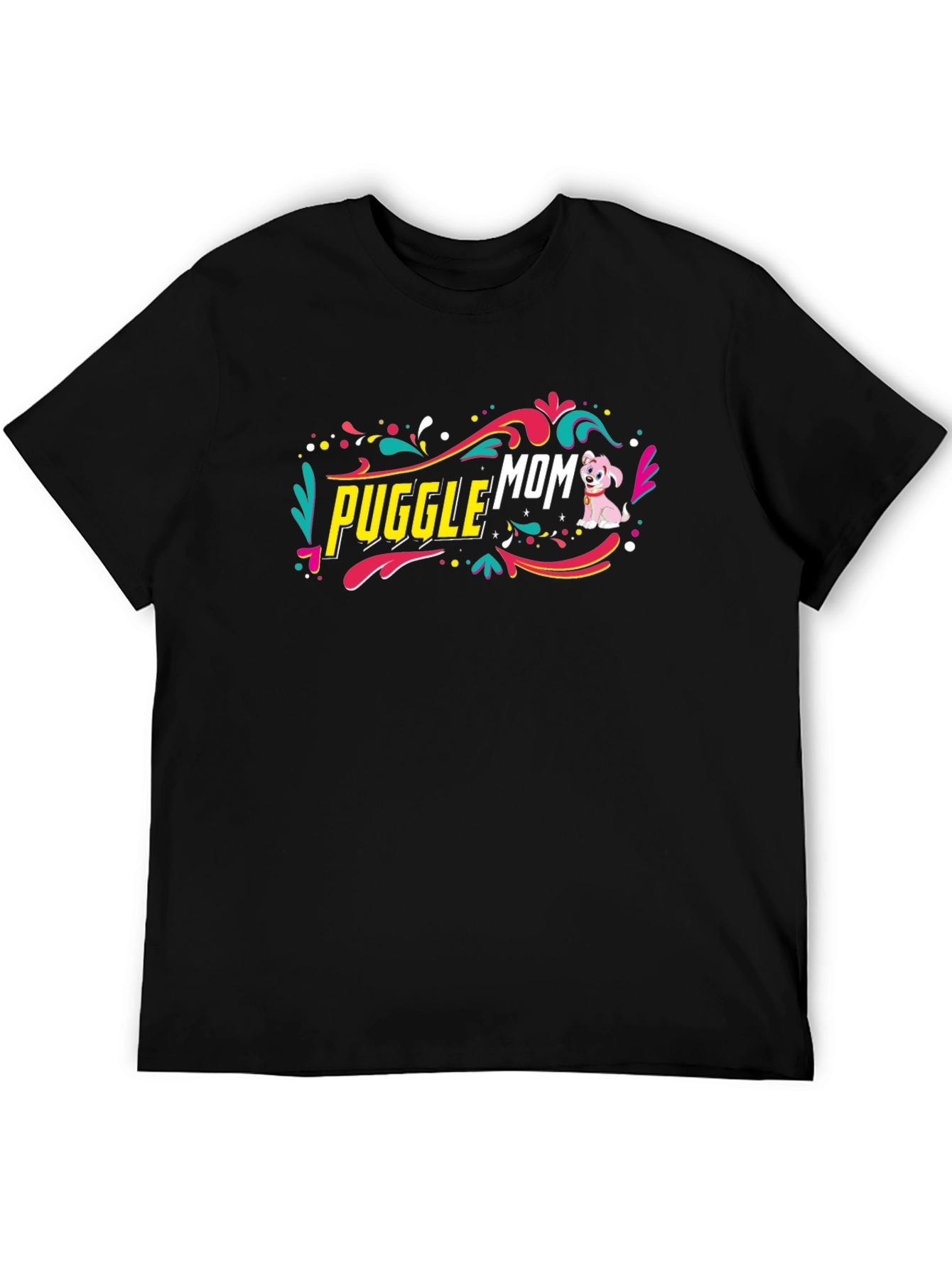 Puggle Mom Graphic Tee - Cute Dog Lover Shirt