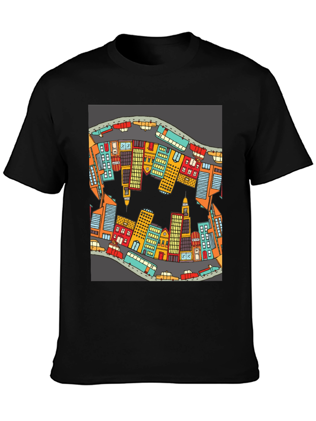 Cityscape Graphic T-Shirt - Urban Style Cotton Tee
