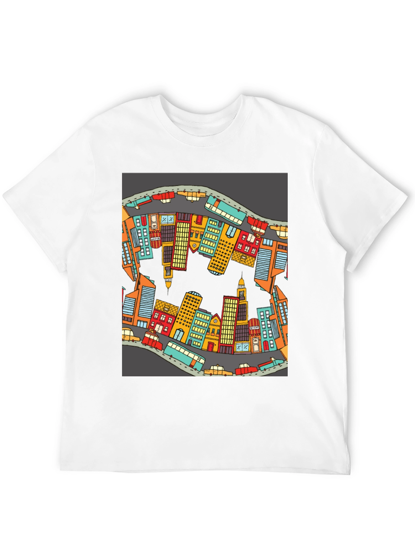 Cityscape Graphic T-Shirt - Urban Style Cotton Tee