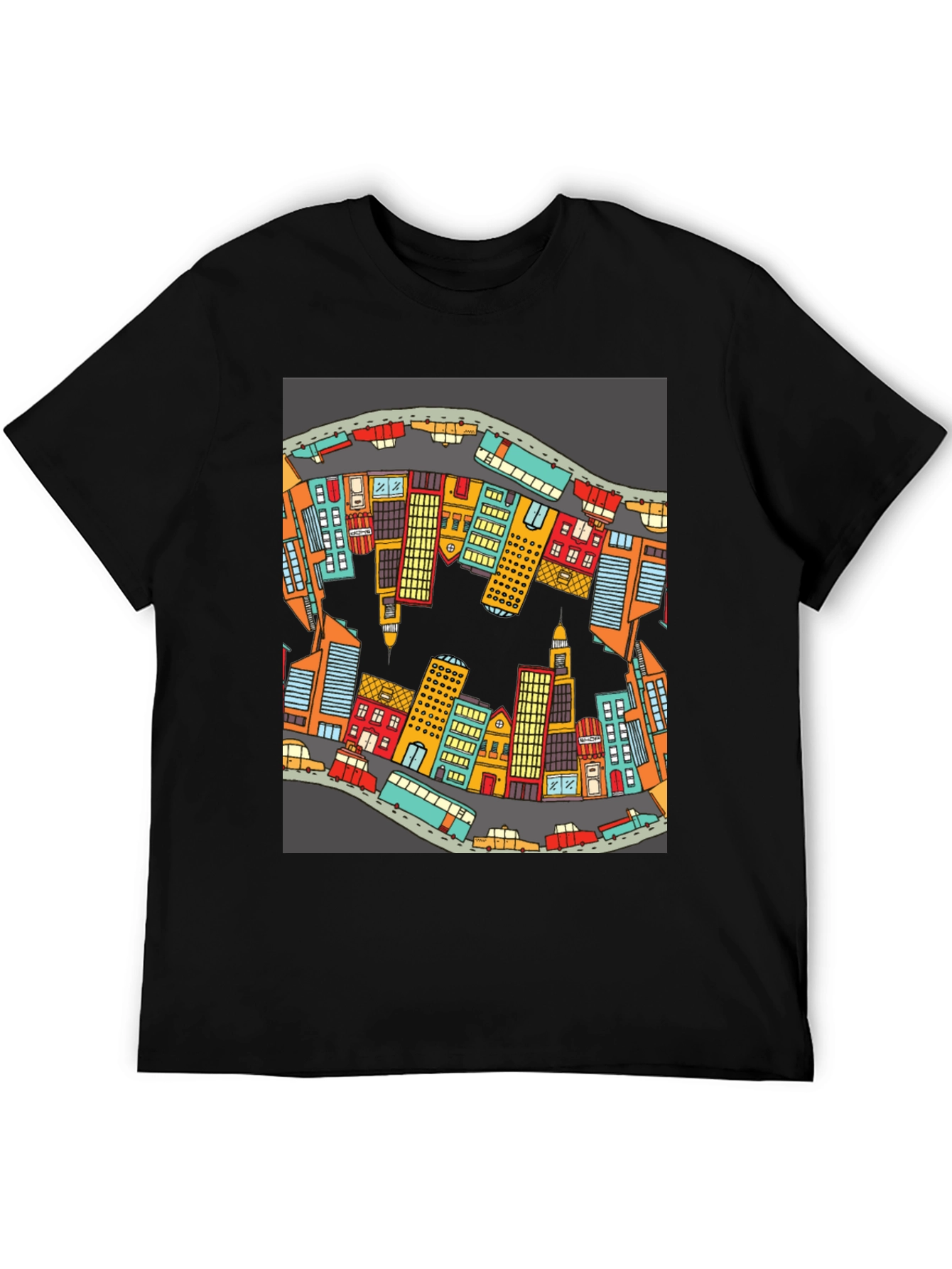Cityscape Graphic T-Shirt - Urban Style Cotton Tee