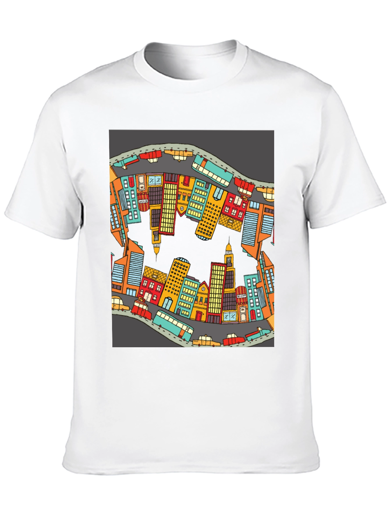 Cityscape Graphic T-Shirt - Urban Style Cotton Tee