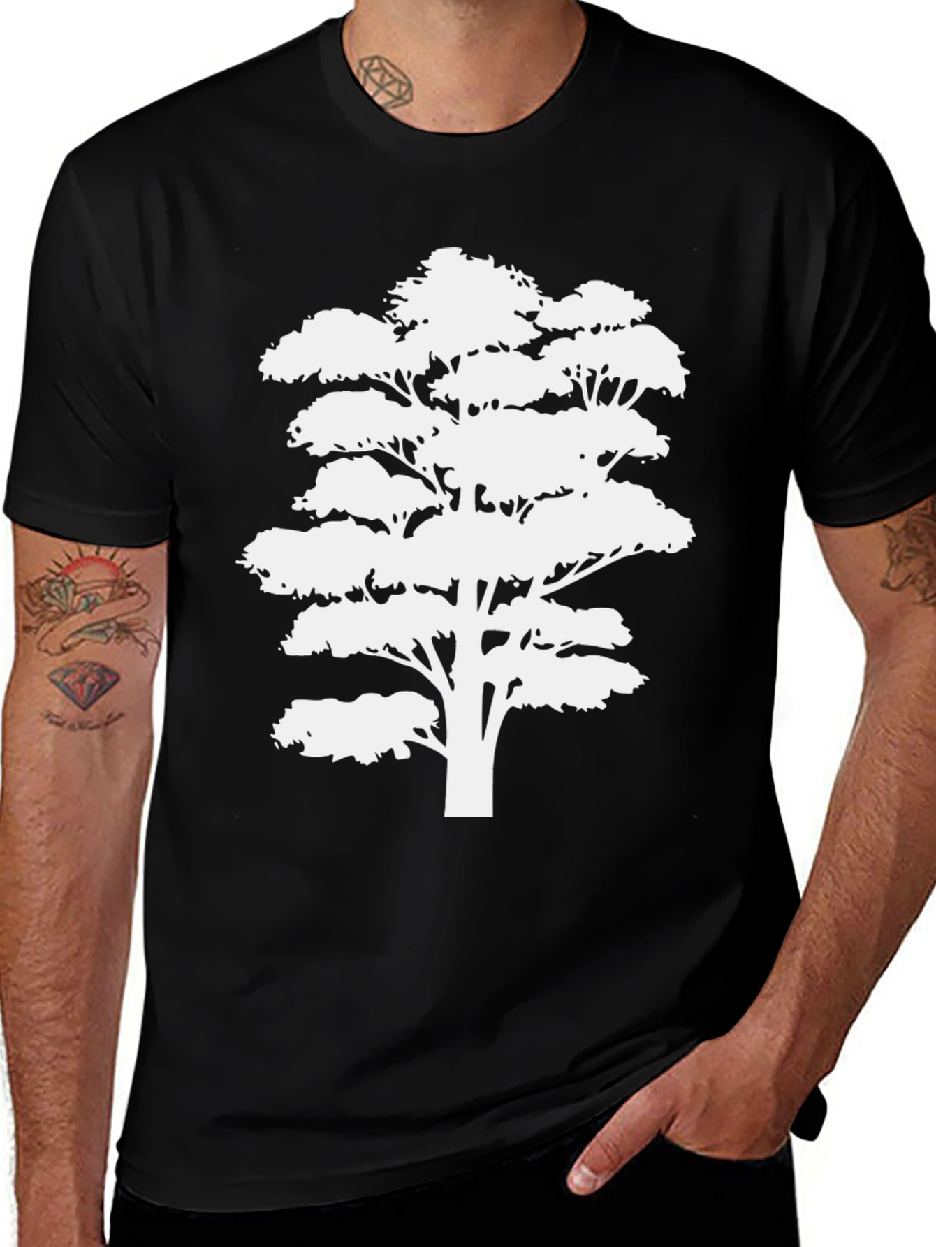 Tree Silhouette Black T-Shirt