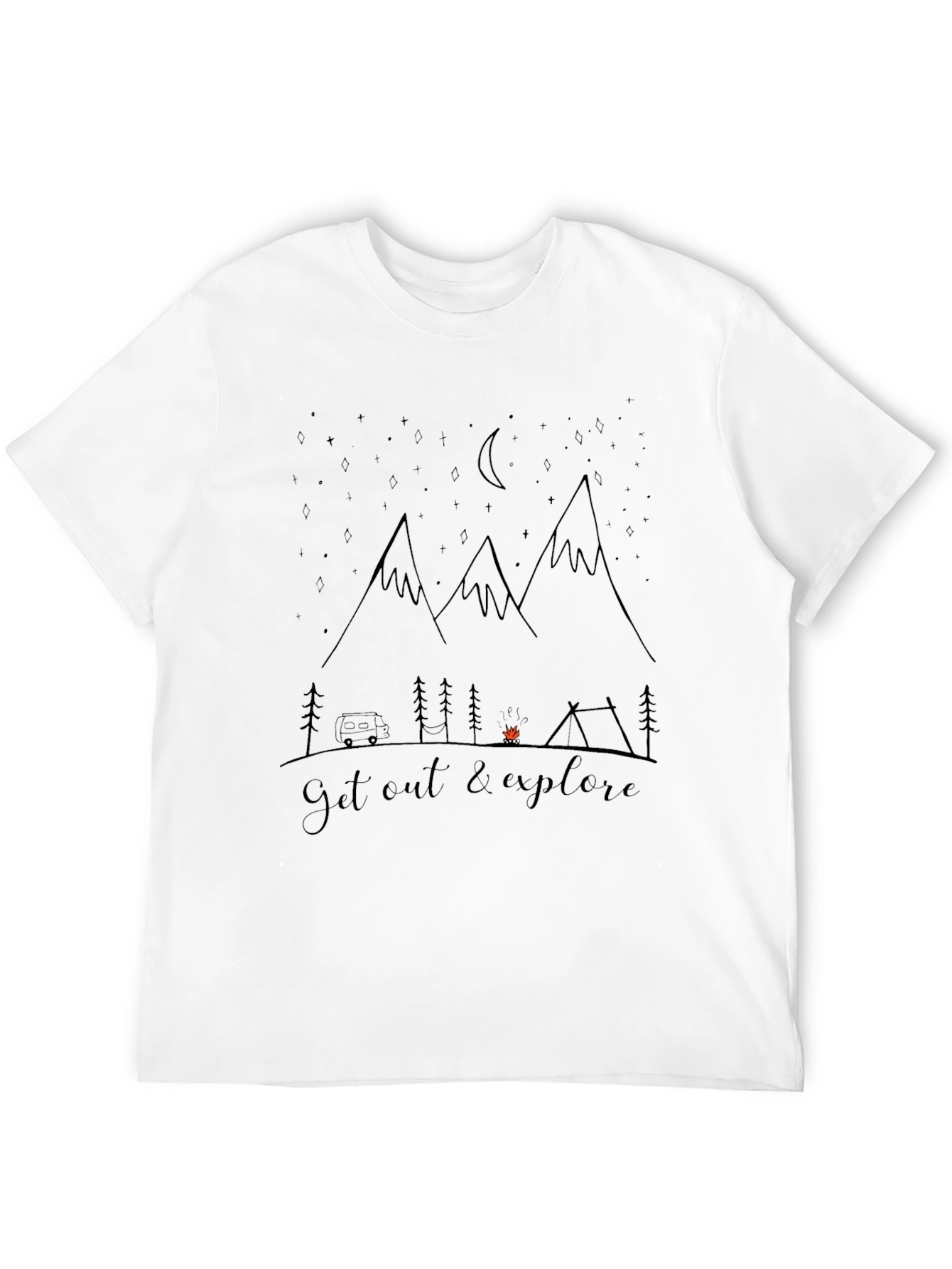 Get Out and Explore Graphic Tee - Black
