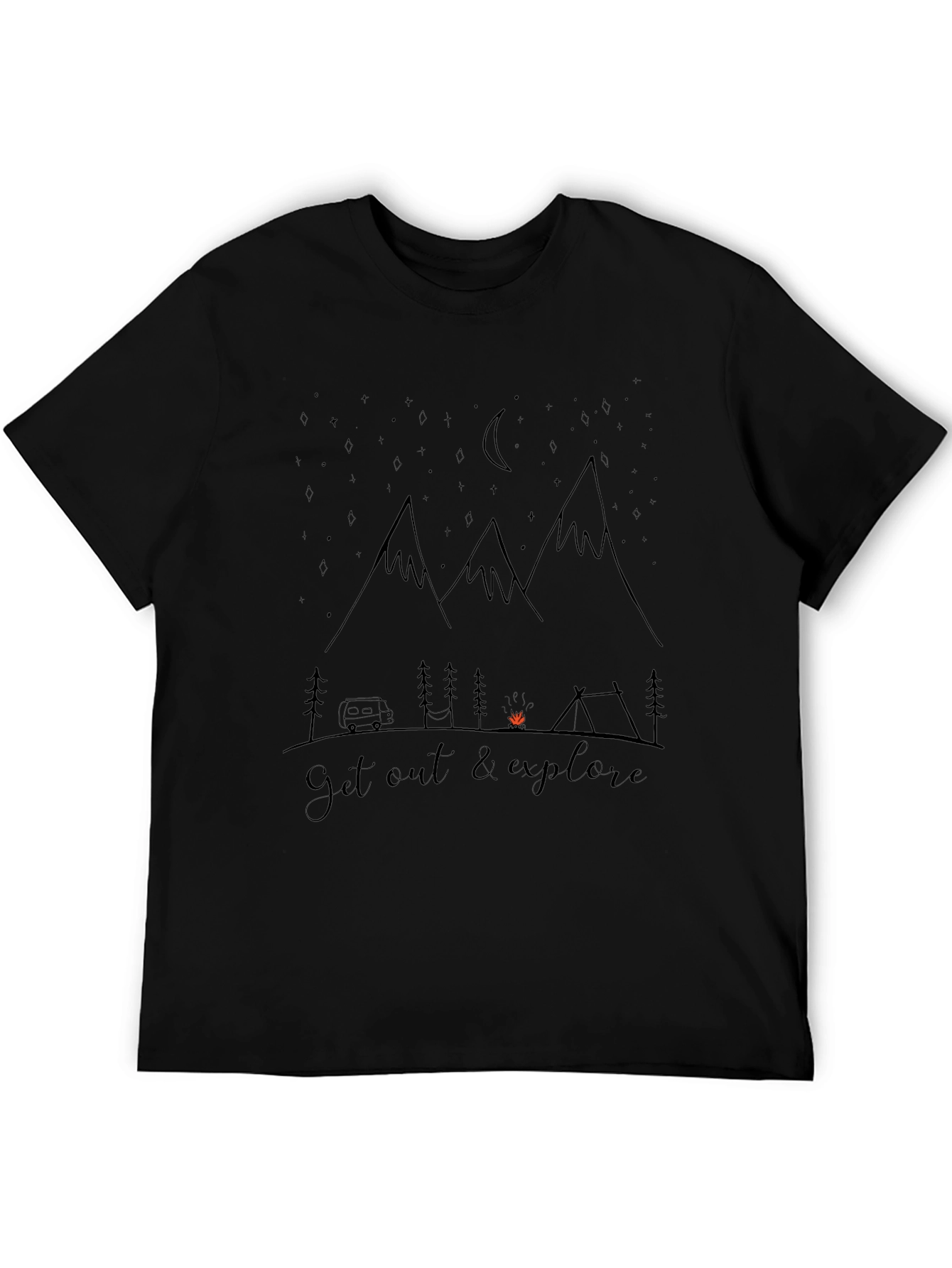 Get Out and Explore Graphic Tee - Black