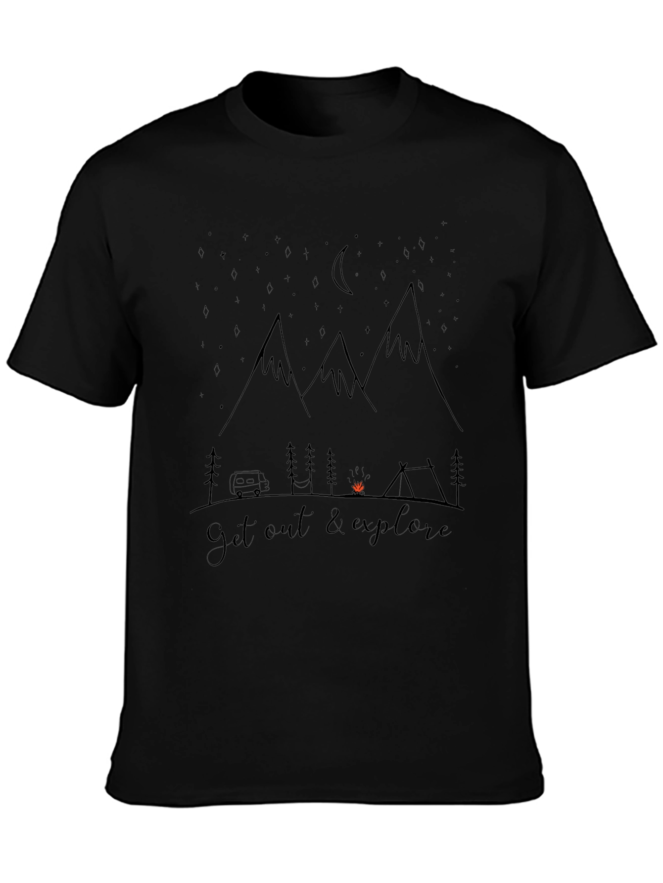 Get Out and Explore Graphic Tee - Black