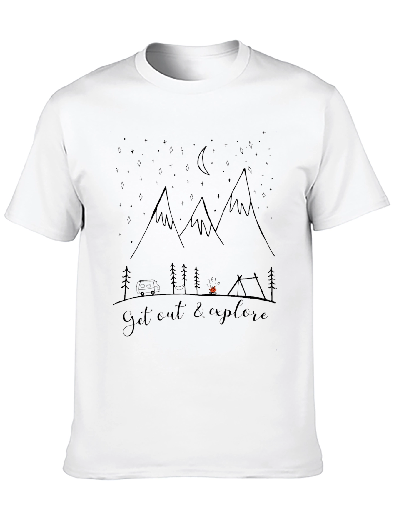 Get Out and Explore Graphic Tee - Black