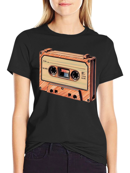 Retro Cassette Tape Graphic T-Shirt - Vintage Music Lover Tee