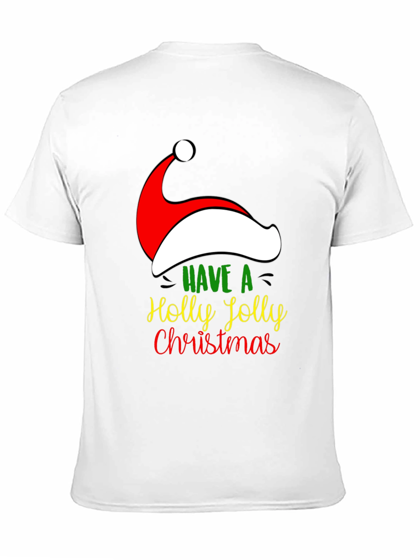 Holly Jolly Christmas Santa Hat Graphic Tee