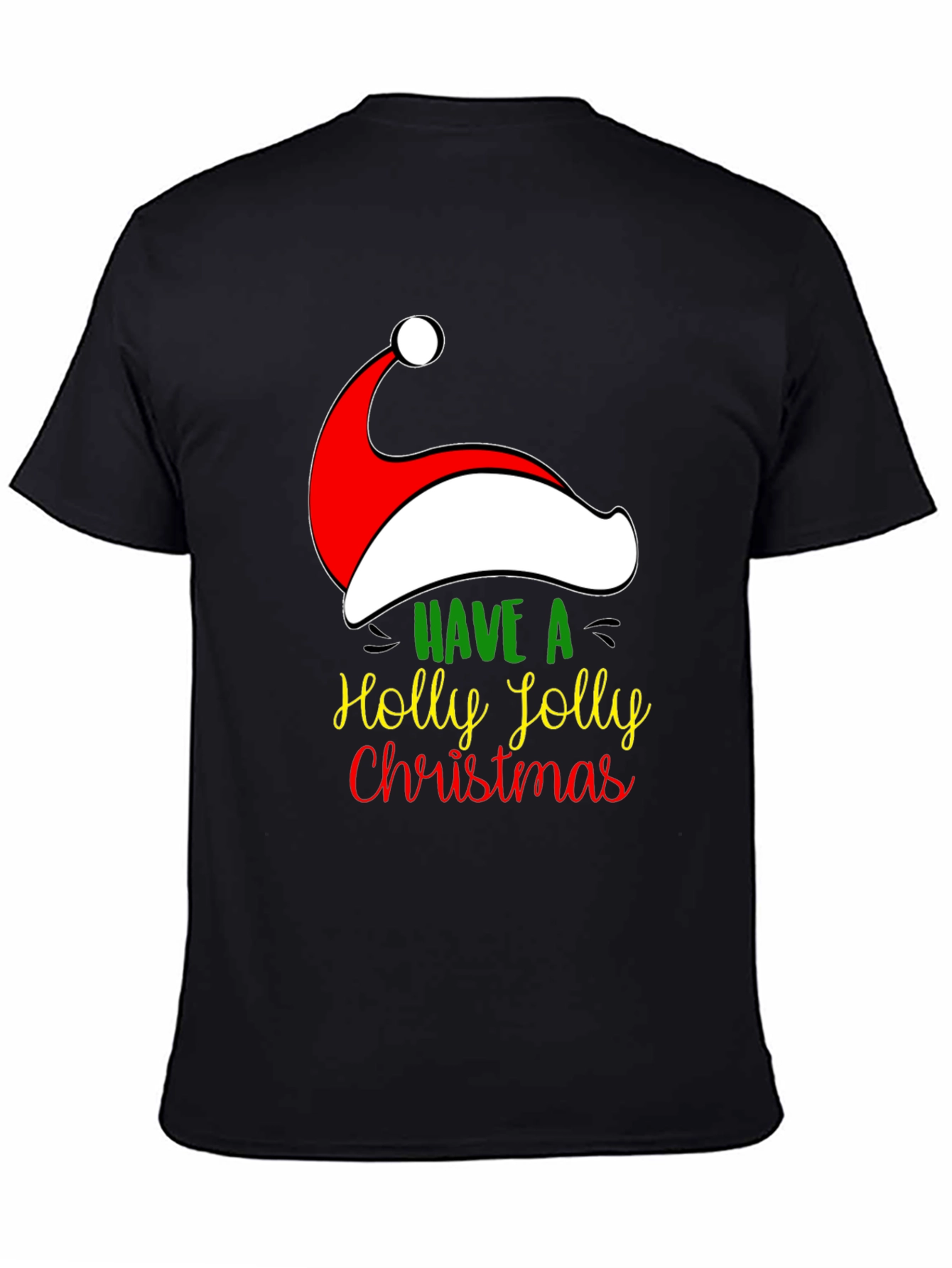 Holly Jolly Christmas Santa Hat Graphic Tee