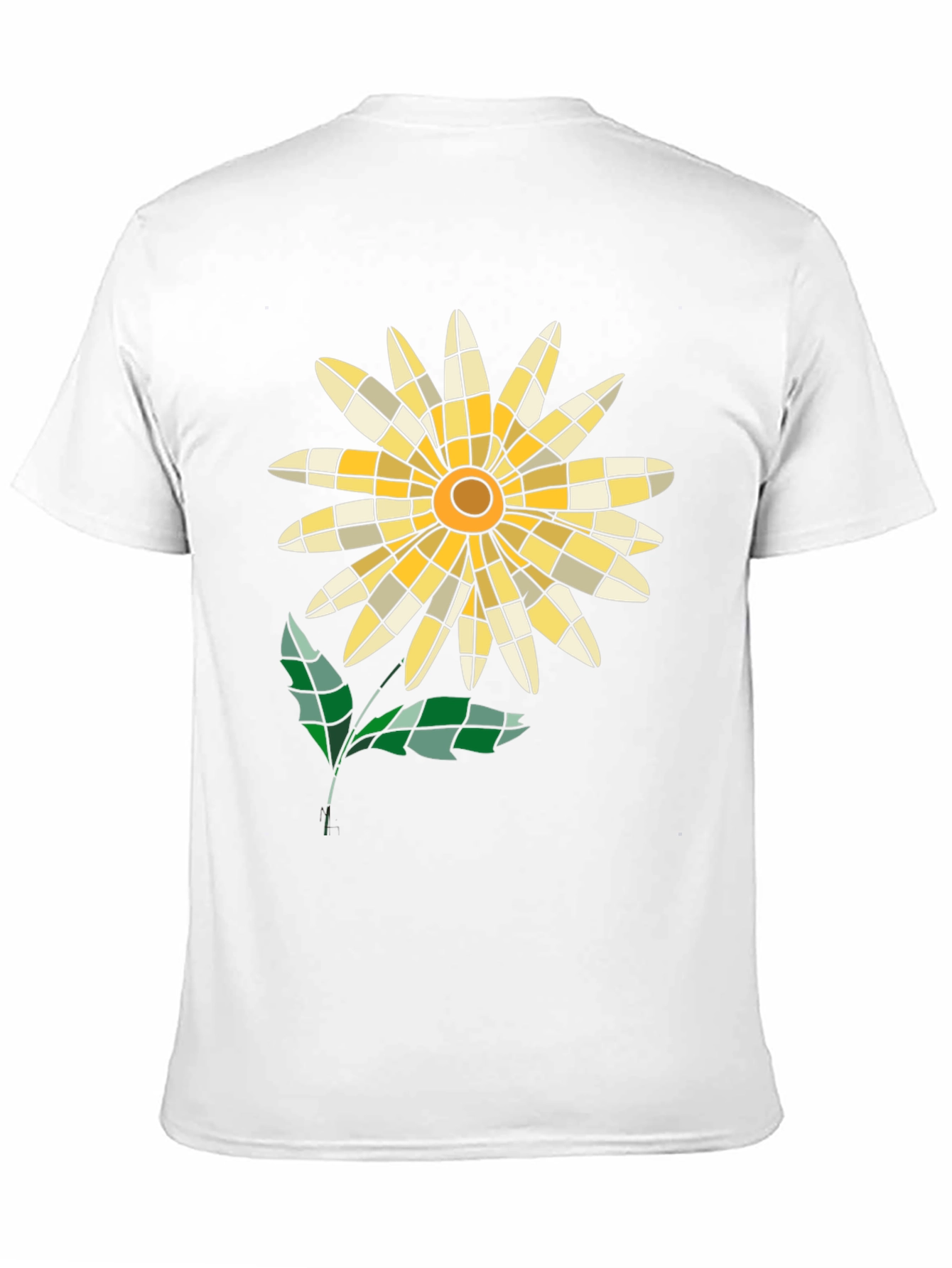 Mosaic Flower Graphic Tee - Casual Style