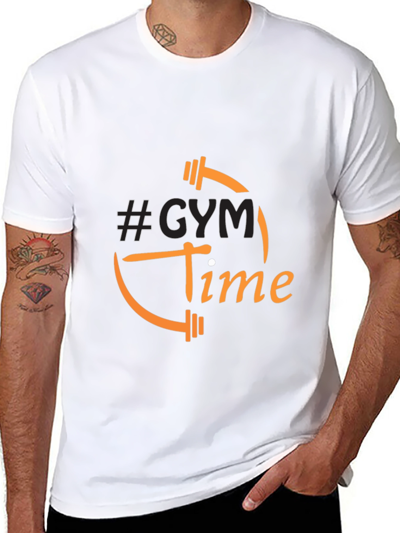 Gym Time Graphic Tee - Black Cotton Blend