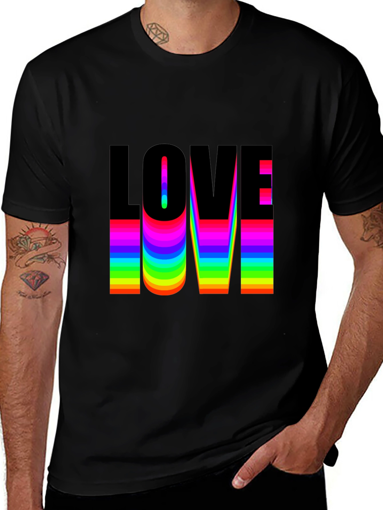 Love Rainbow Pride T-Shirt - Black