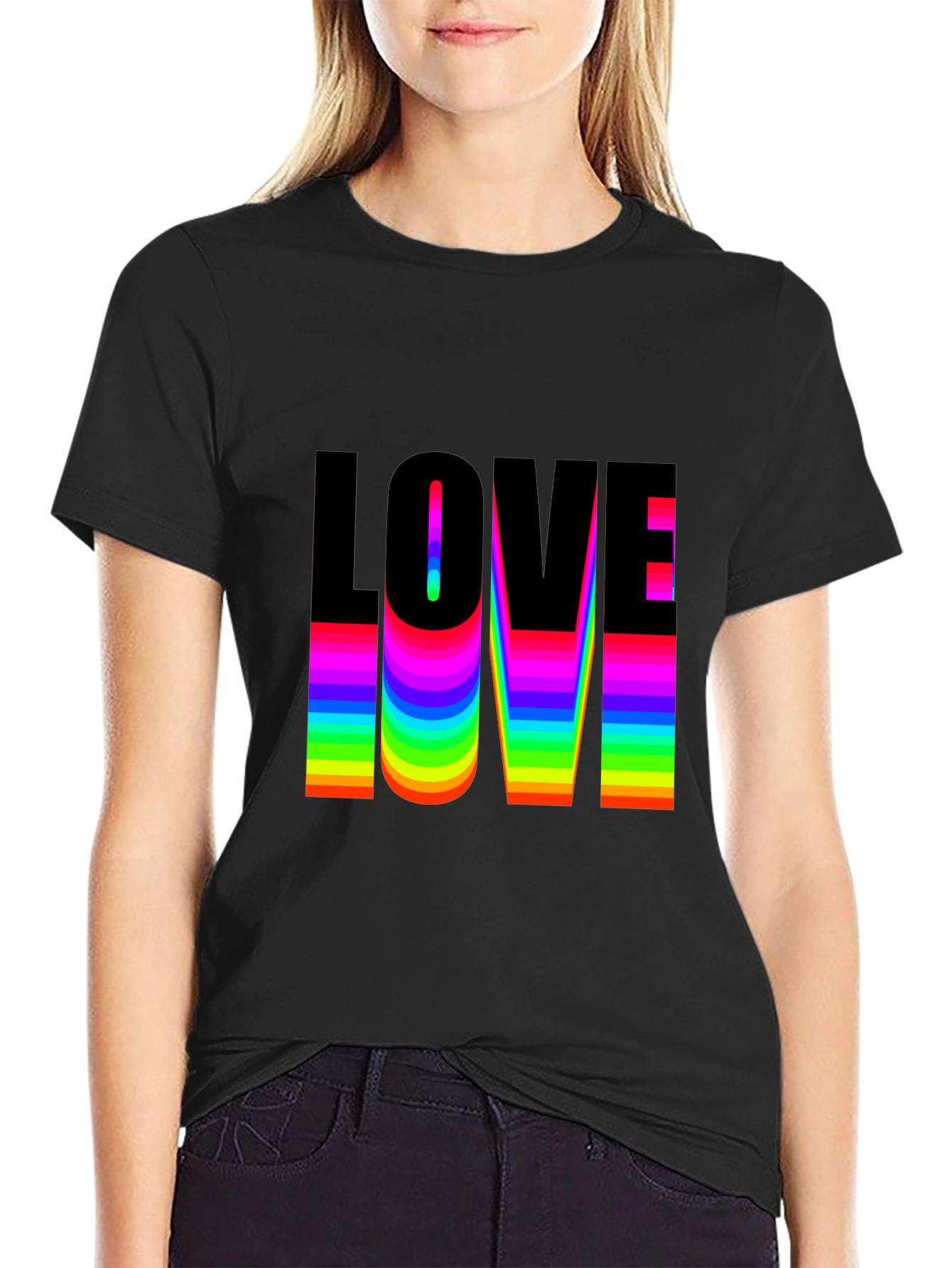 Love Rainbow Pride T-Shirt - Black