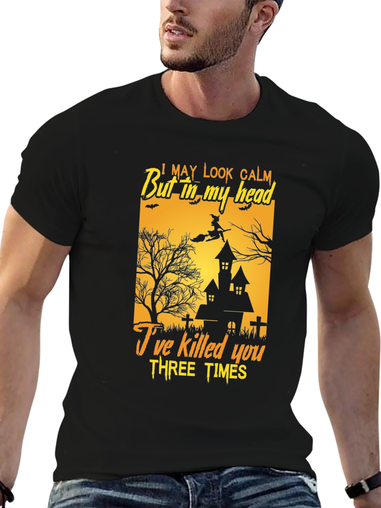 Humorous Halloween T-Shirt - I May Look Calm