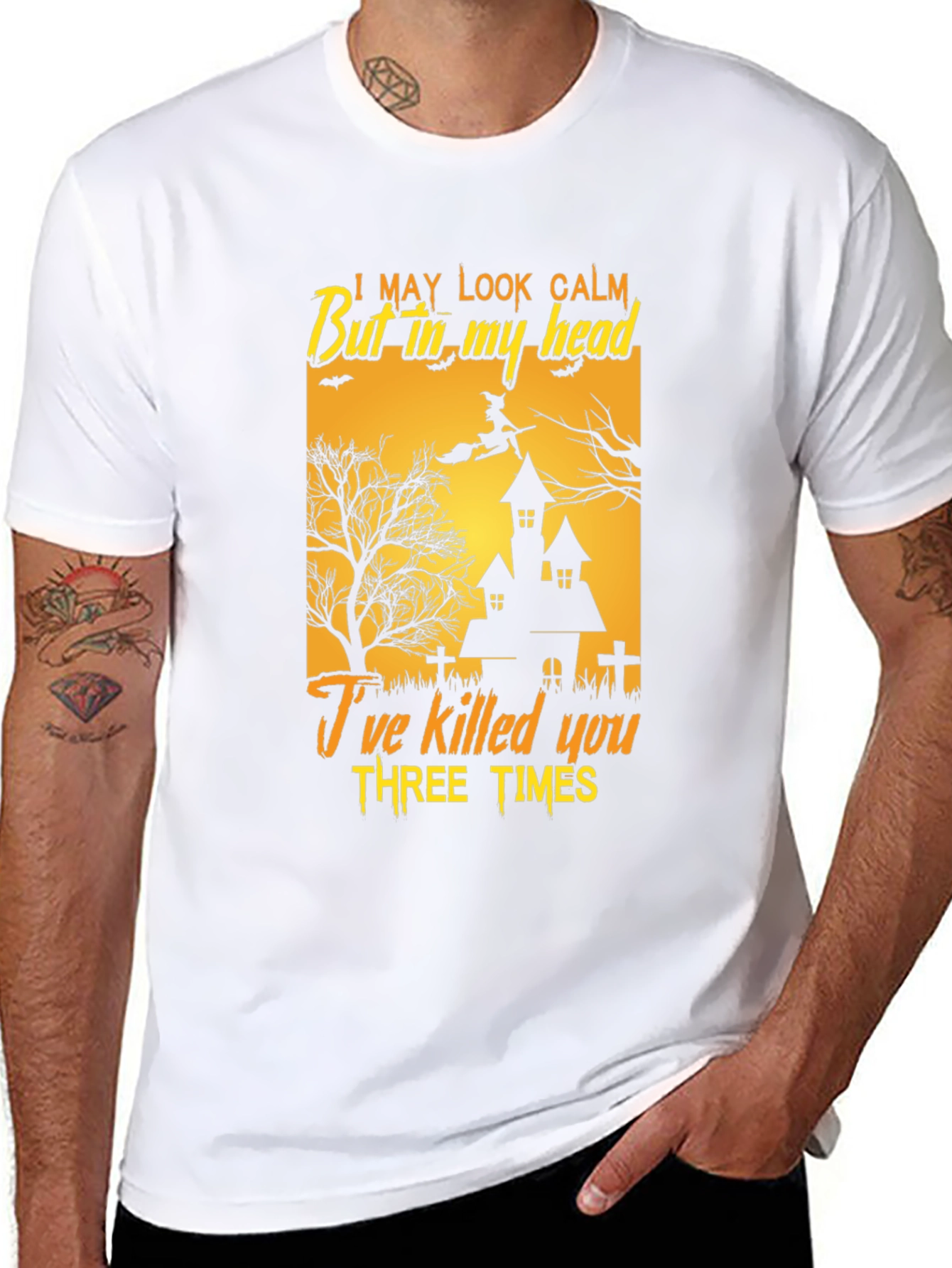 Humorous Halloween T-Shirt - I May Look Calm