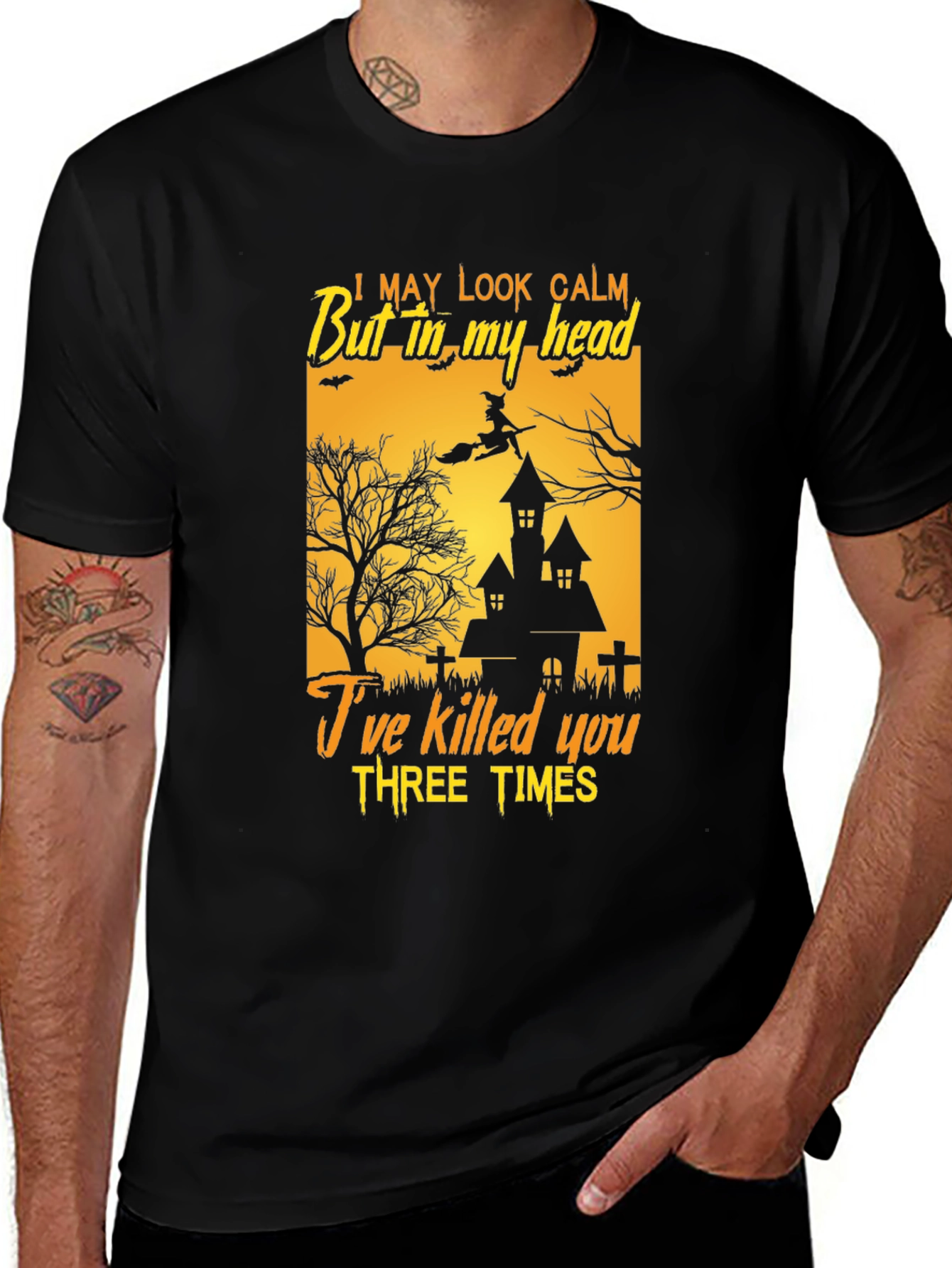 Humorous Halloween T-Shirt - I May Look Calm