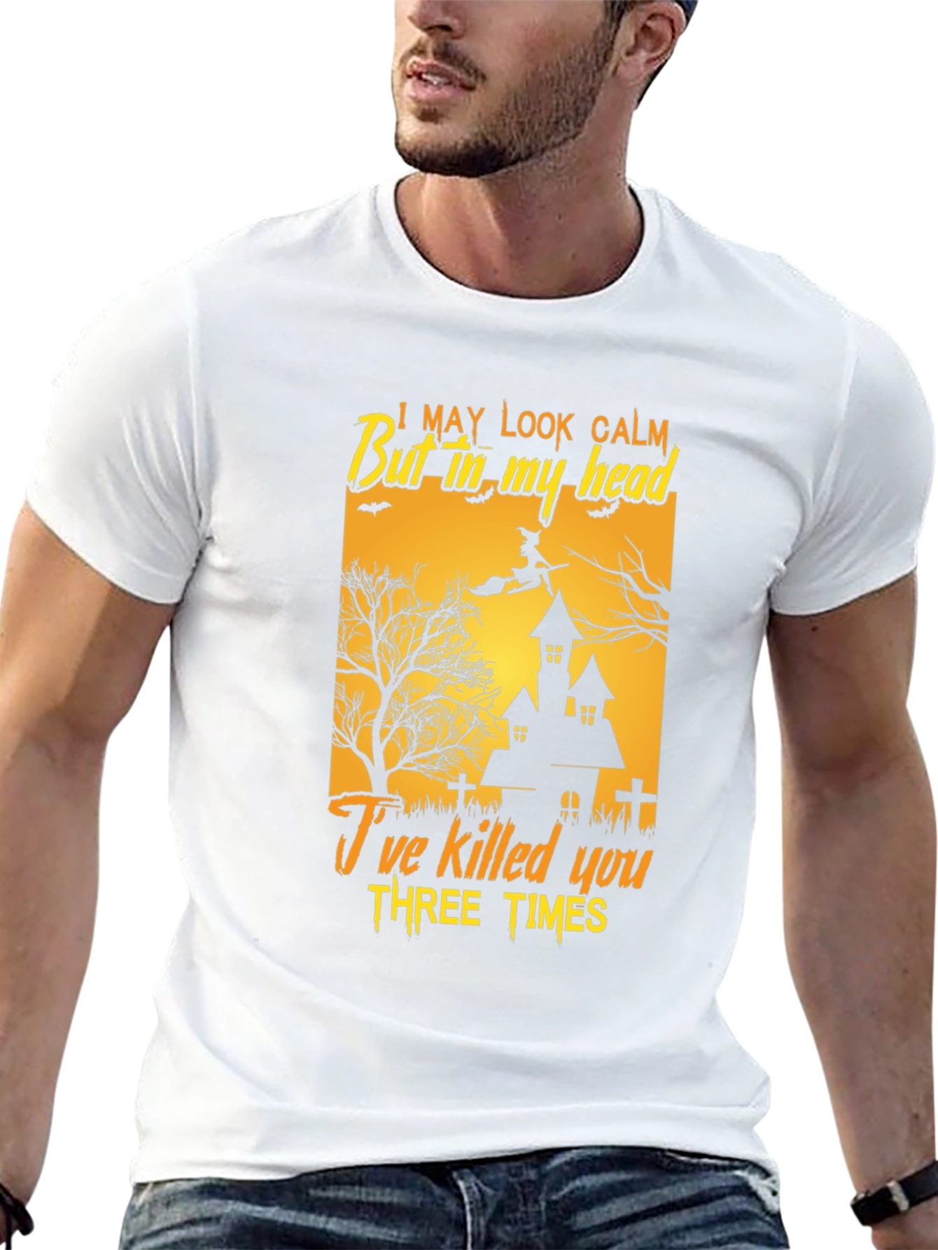 Humorous Halloween T-Shirt - I May Look Calm