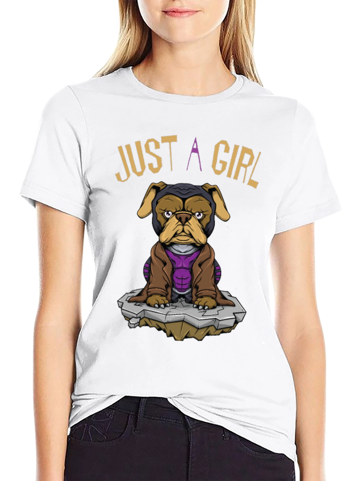 Just A Girl Dog T-Shirt - Superhero Pet Tee