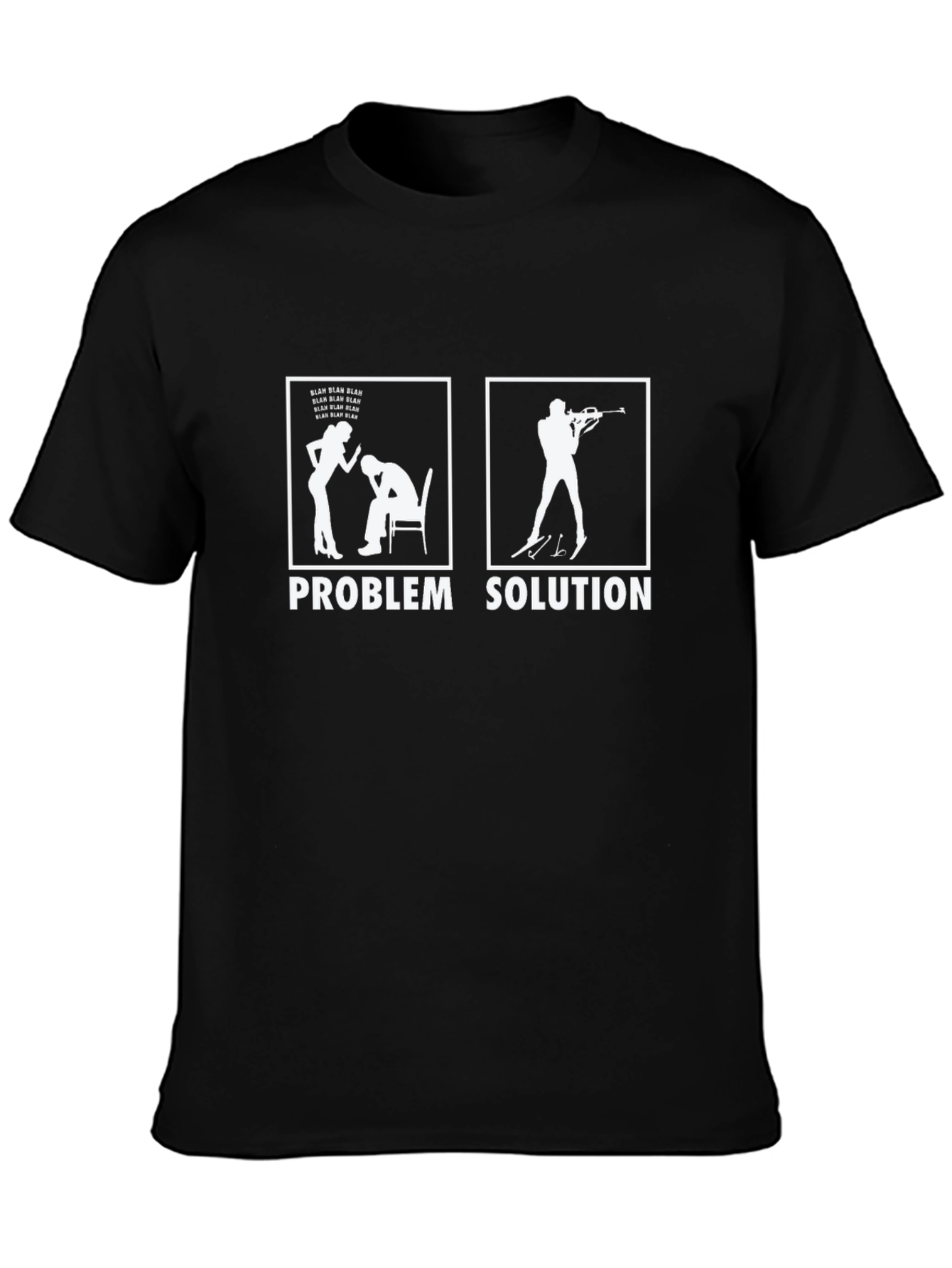 Problem Solution Graphic T-Shirt - Humor Tee