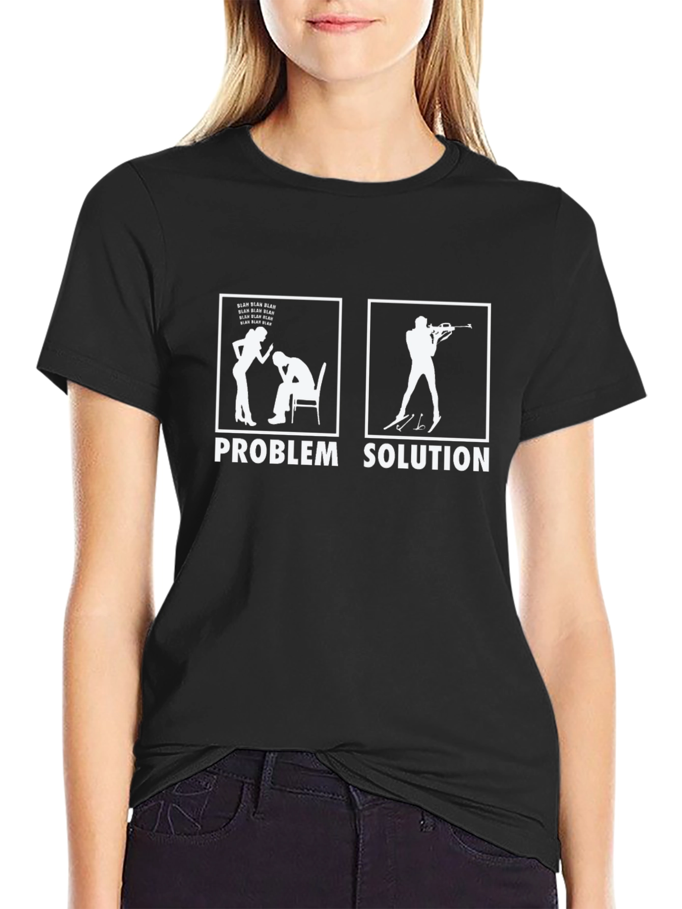 Problem Solution Graphic T-Shirt - Humor Tee