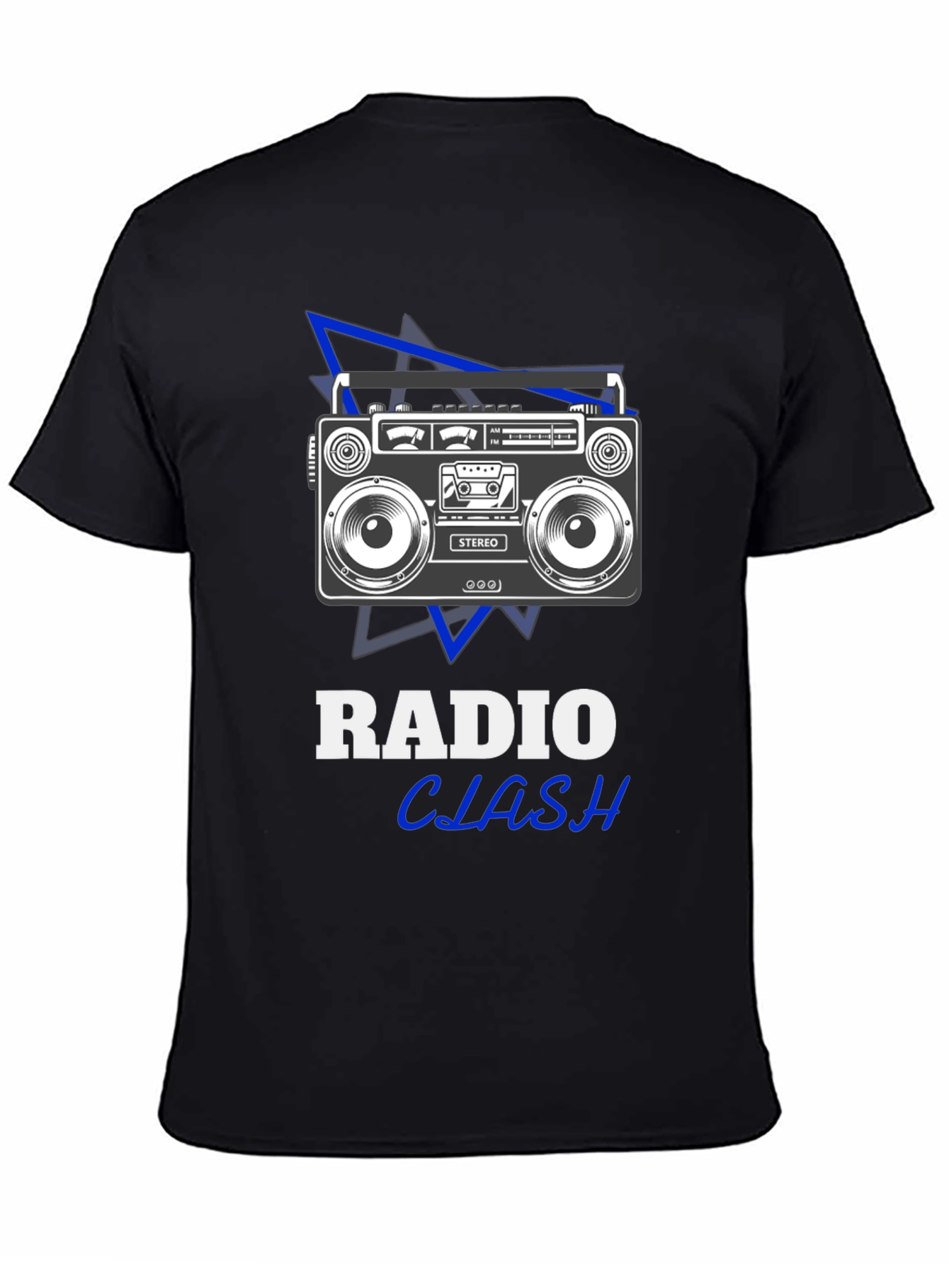 Radio Clash Graphic Tee - Retro Boombox Design