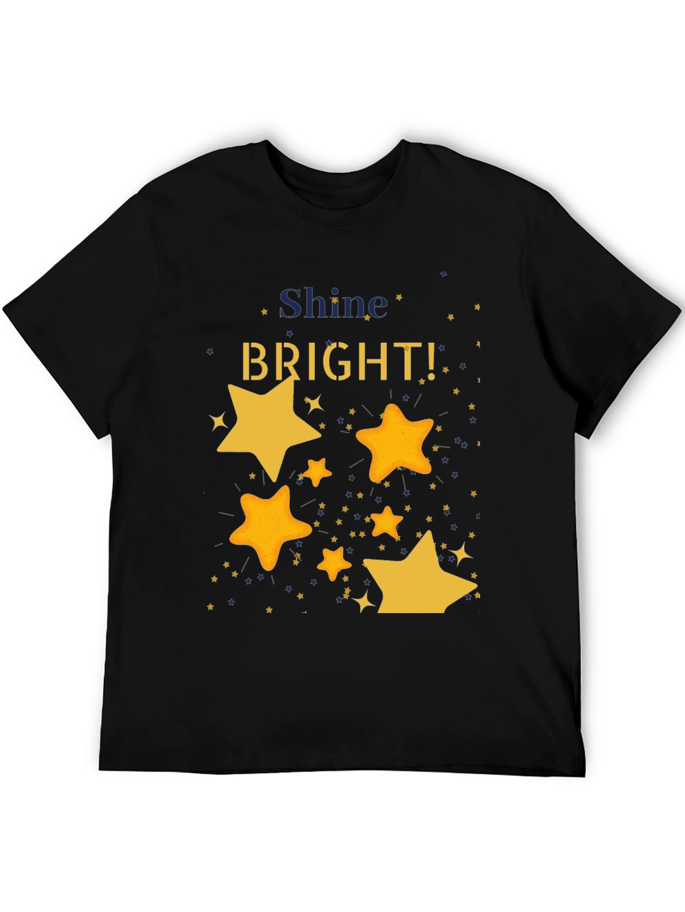 Shine Bright Starry Graphic Black T-Shirt