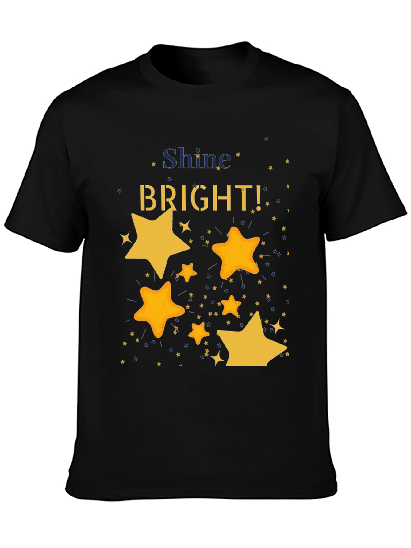 Shine Bright Starry Graphic Black T-Shirt