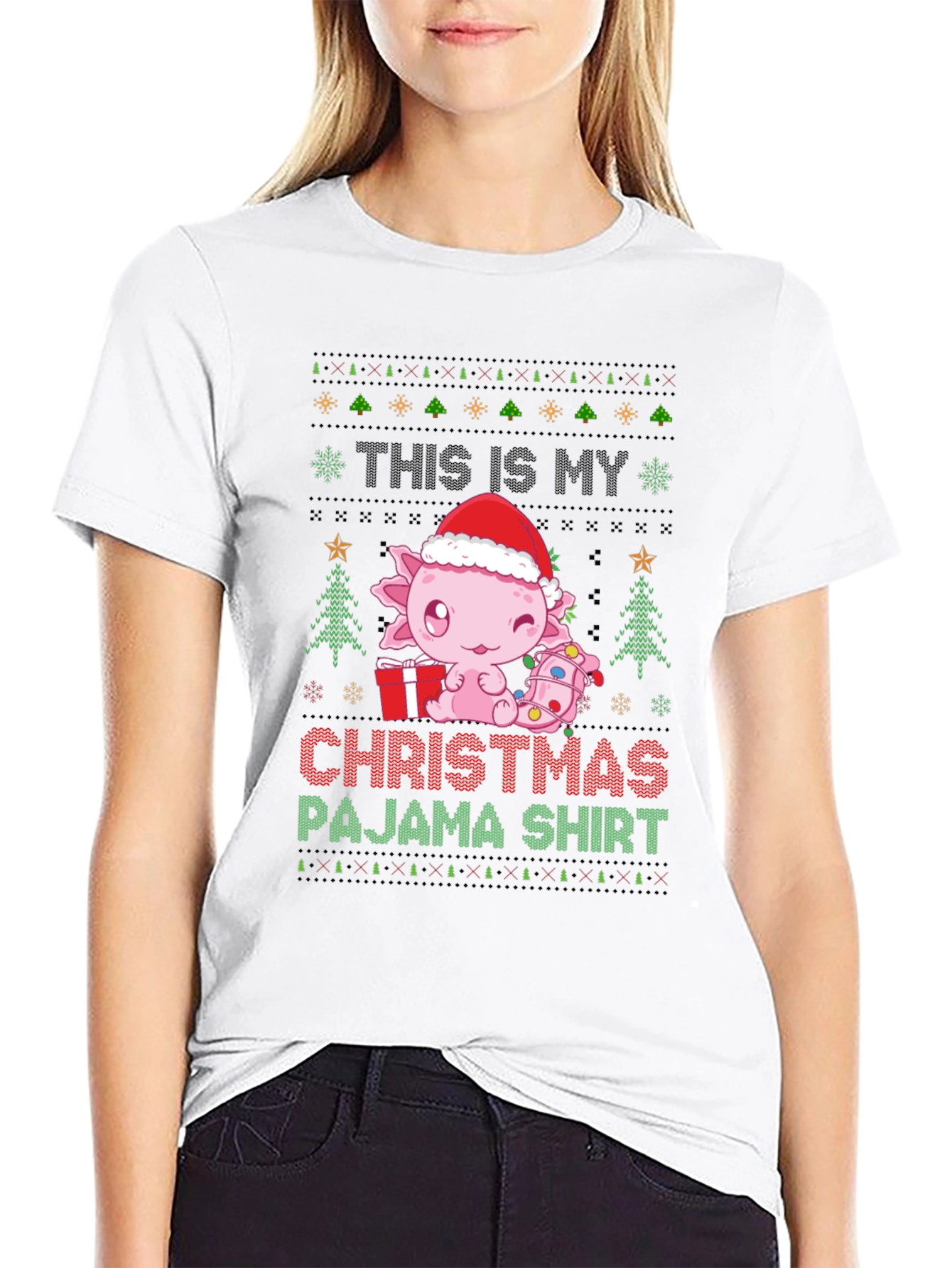 Axolotl Christmas Pajama T-Shirt