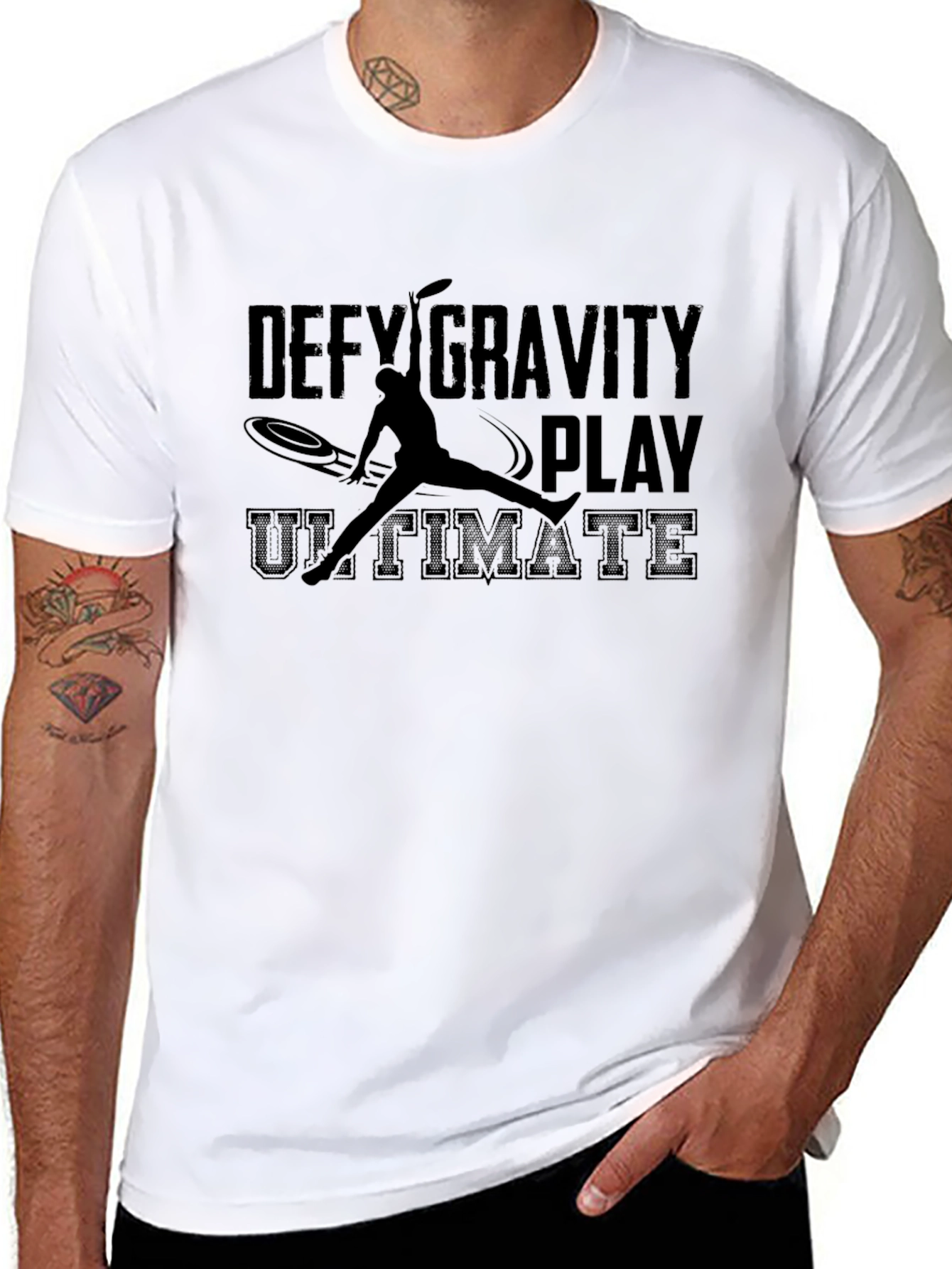 Defy Gravity Ultimate Frisbee Player Tee