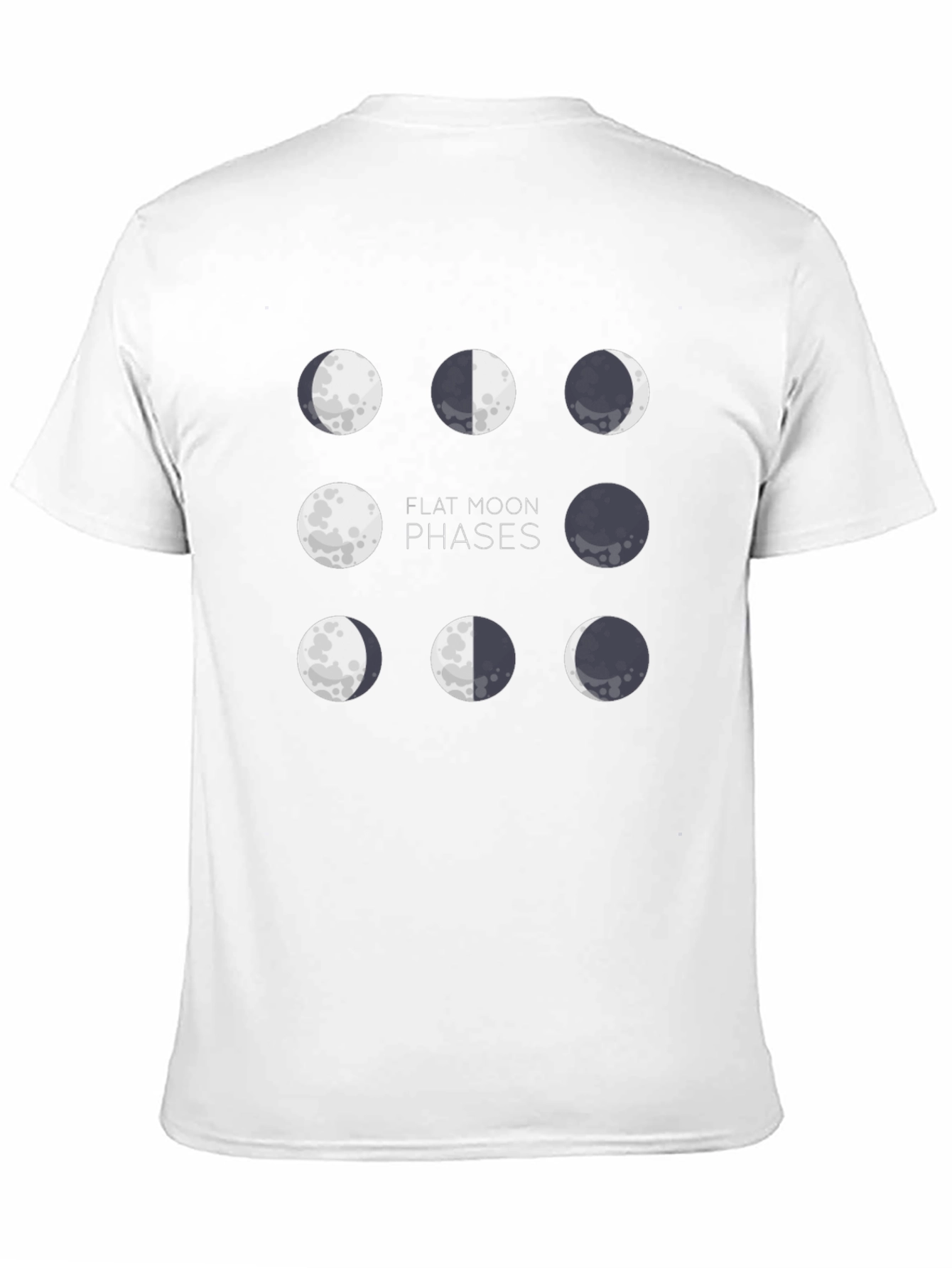 Flat Moon Phases Black Graphic Tee