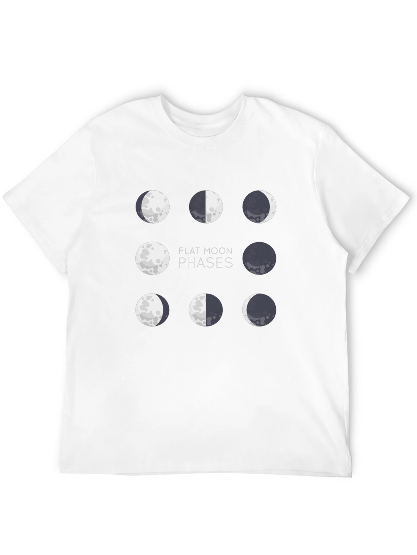 Flat Moon Phases Black Graphic Tee