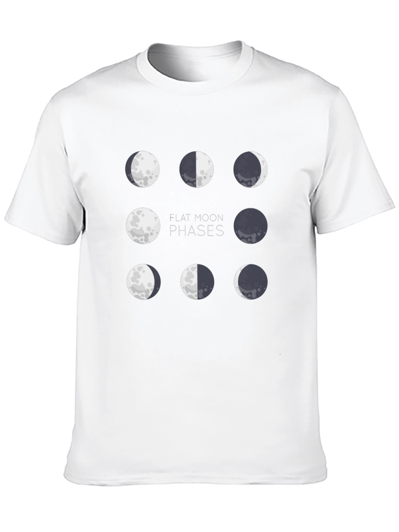 Flat Moon Phases Black Graphic Tee