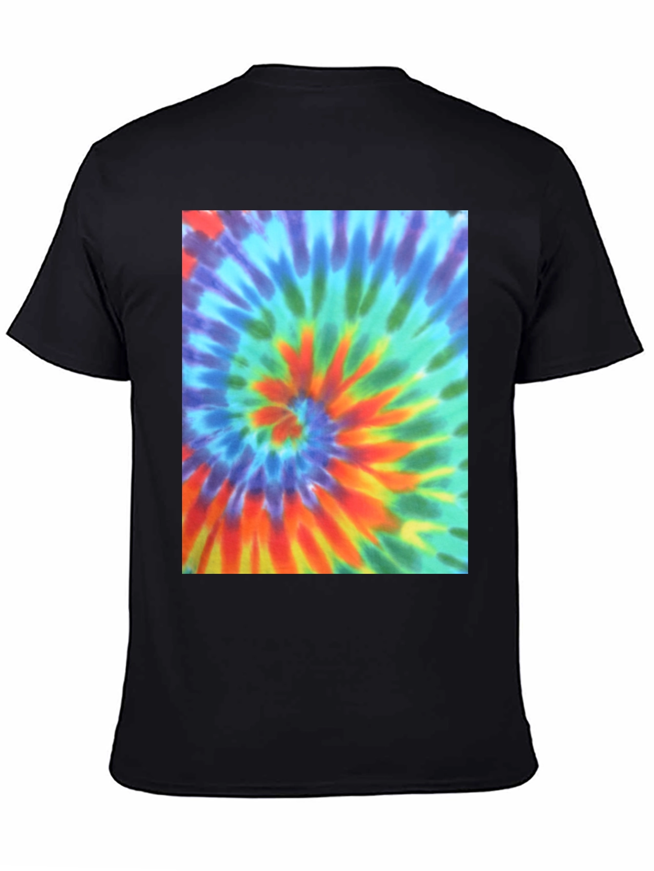 Tie Dye Swirl Graphic Tee - Mens Black T-Shirt