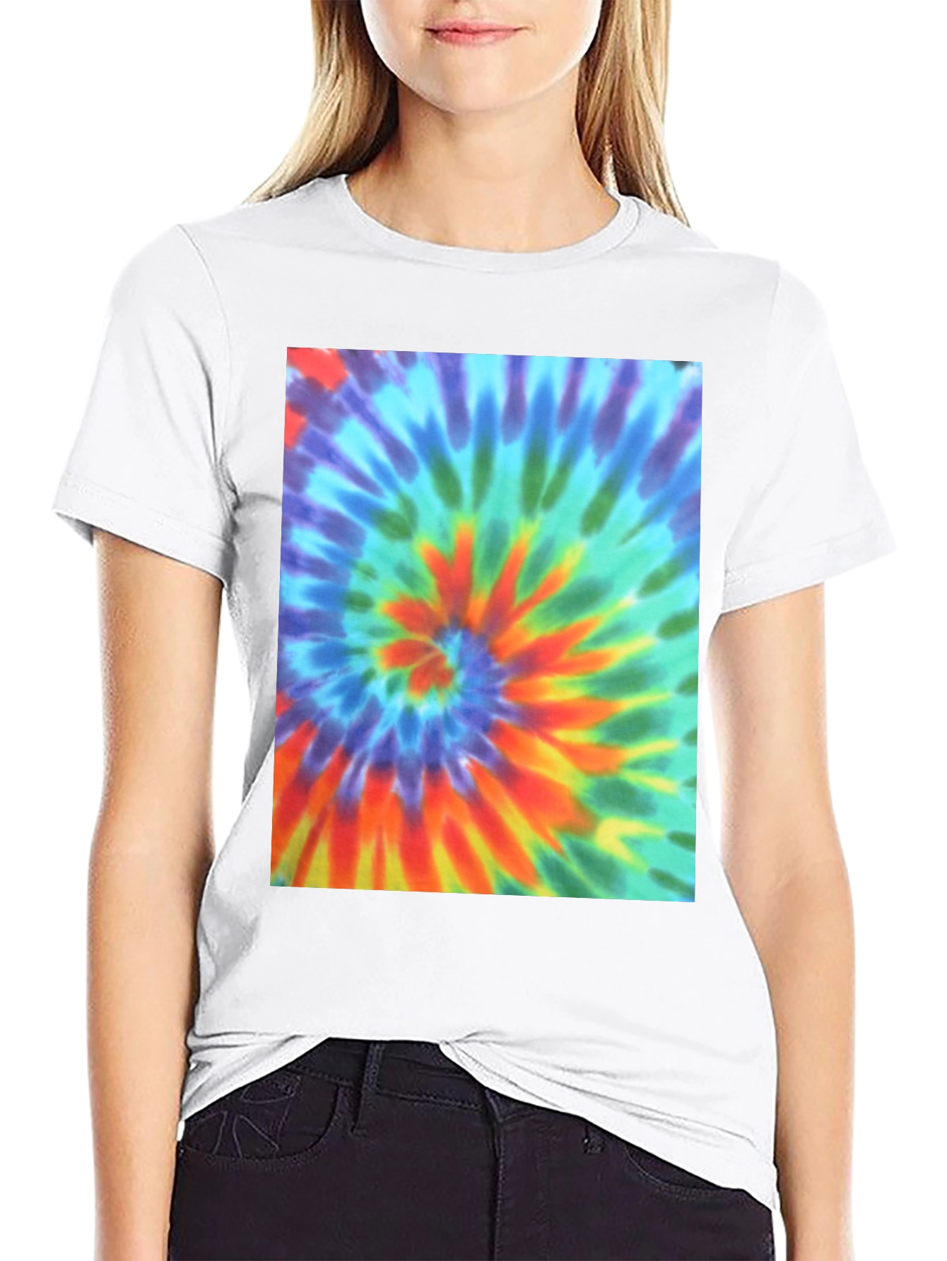 Tie Dye Swirl Graphic Tee - Mens Black T-Shirt
