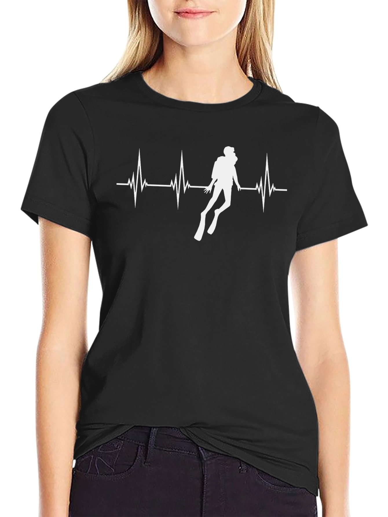 Diver Heartbeat Graphic Tee - Scuba Diving T-Shirt