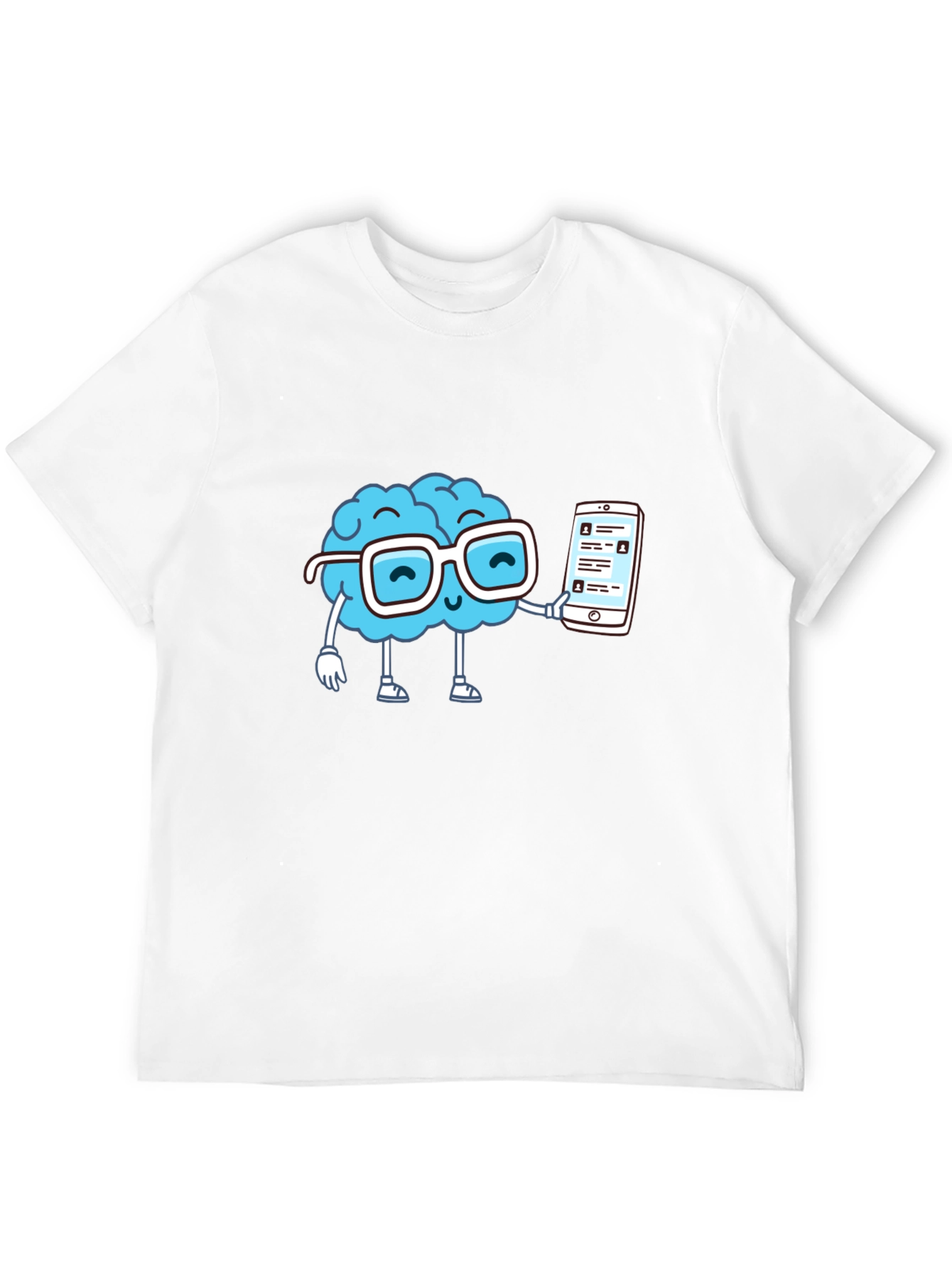 Brainy Smart Phone Graphic T-Shirt