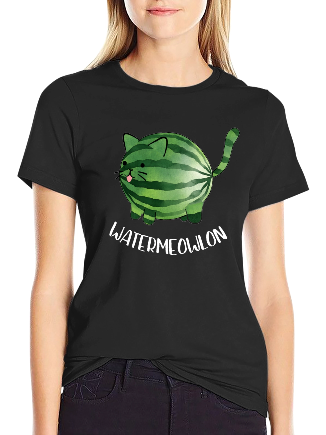 Watermeowlon Cat Graphic T-Shirt