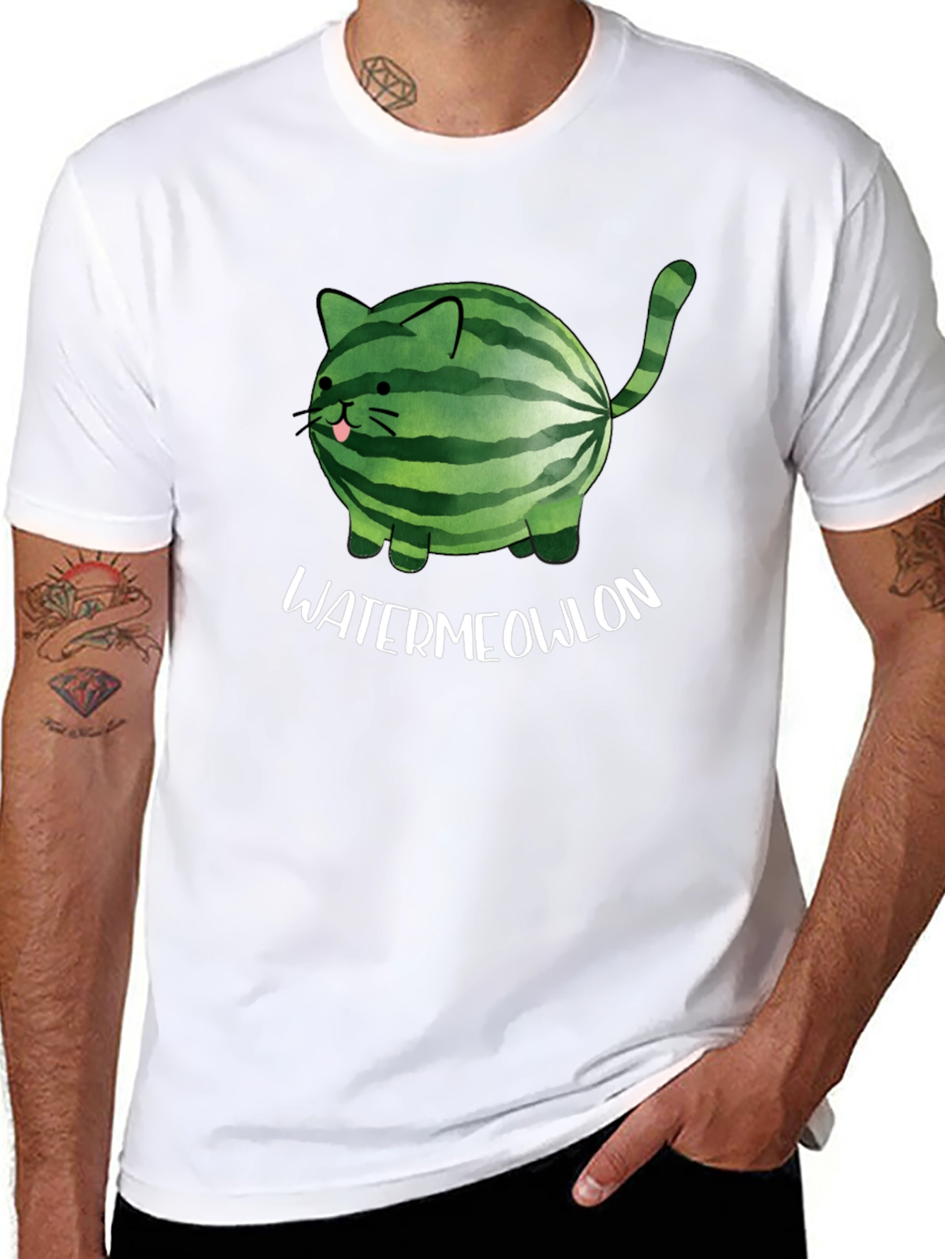 Watermeowlon Cat Graphic T-Shirt