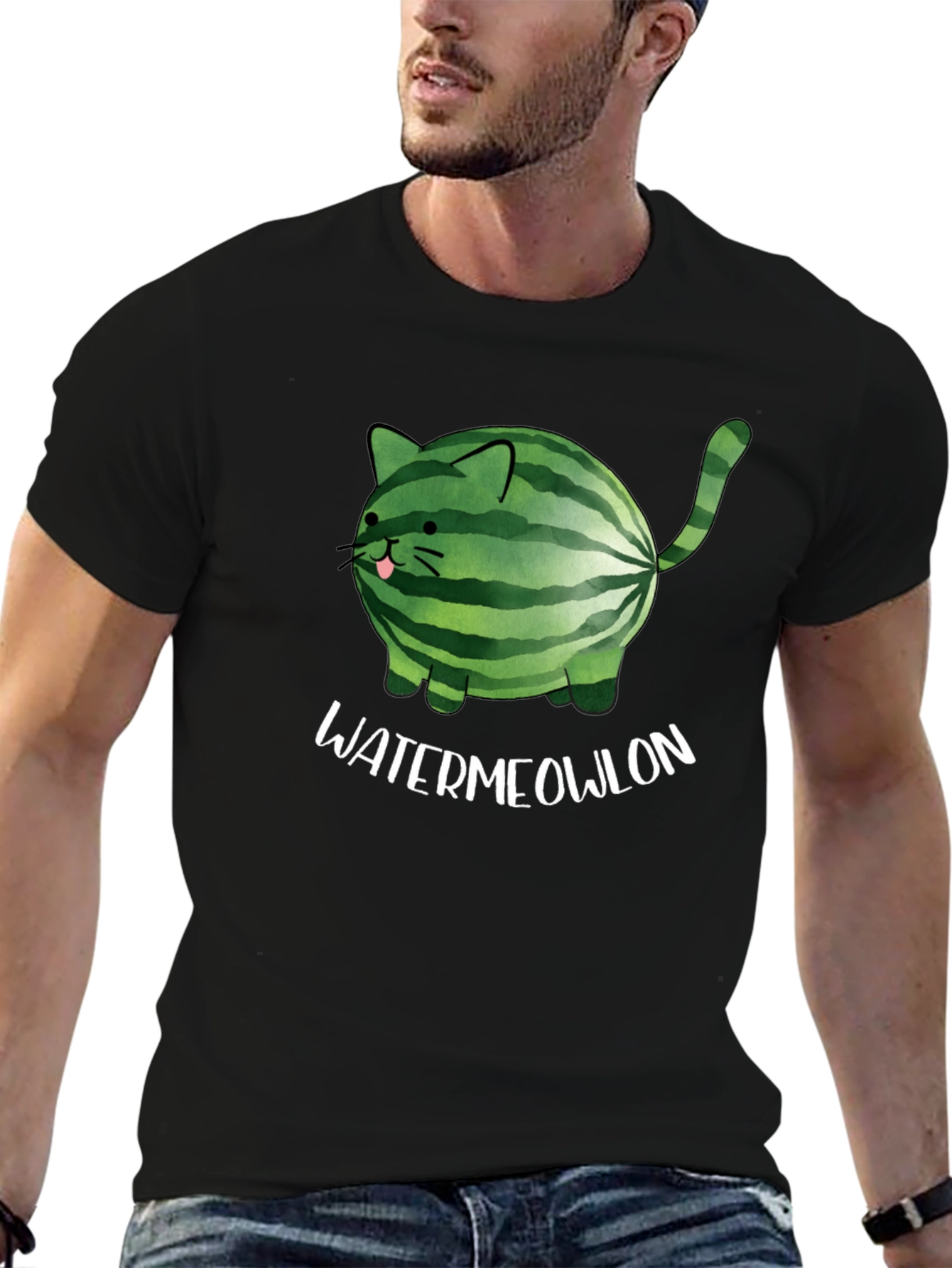 Watermeowlon Cat Graphic T-Shirt