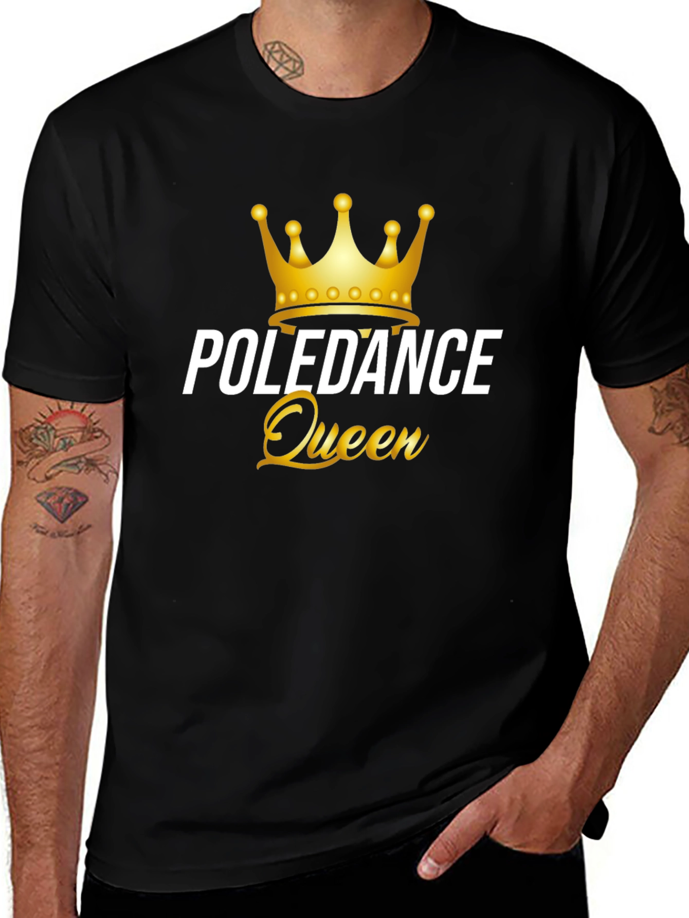 Poledance Queen Graphic Tee - Black Cotton T-Shirt