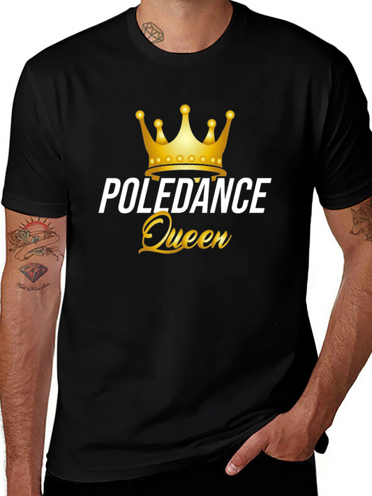 Poledance Queen Graphic Tee - Black Cotton T-Shirt